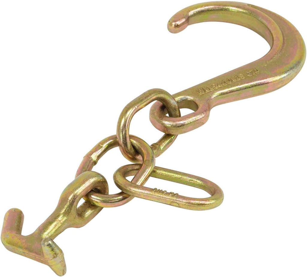 8" G70 J Hook with T-J Hooks and Enlarged Link, 5,400 lbs WLL, Pack of 2 O8519
