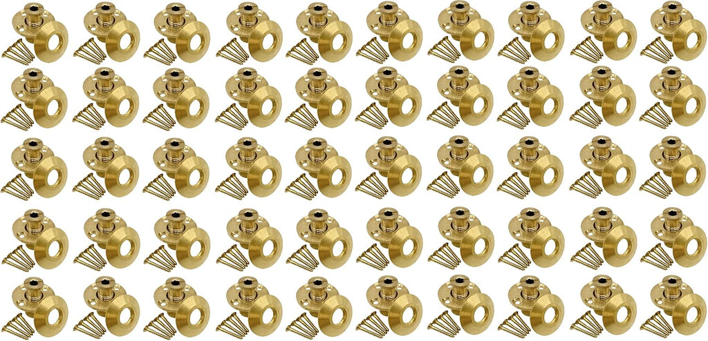 Brass Pool Safety Cover Anchor with Collar for Wood Decks - 25 Pack Z87432