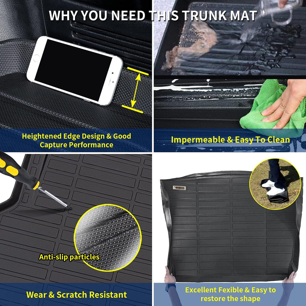 Black Trunk Mat Car Rear Cargo Liner Floor Cover A404