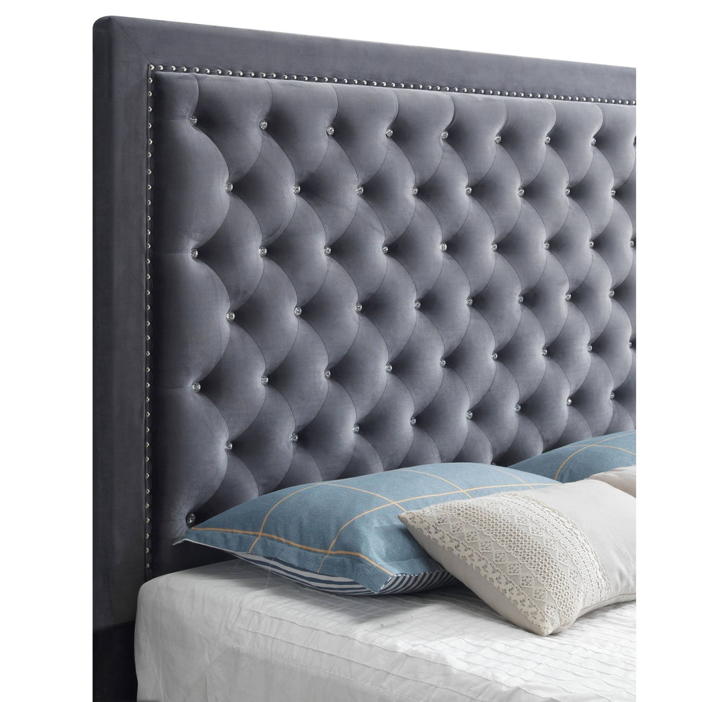 Navy Velvet Queen Side Panel B673005
