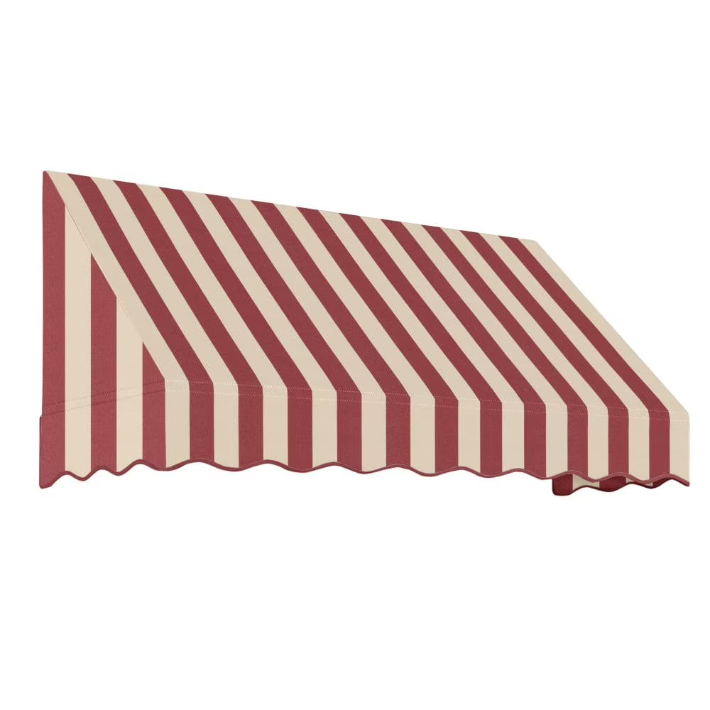 Burgundy/Tan Stripe Acrylic Fixed Awning O5120
