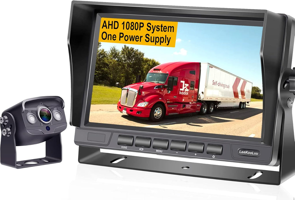 Backup Camera Kit 7 Inch LCD Monitor HD Reverse Camera System Waterproof IR Night Vision Pack of 2 V31095