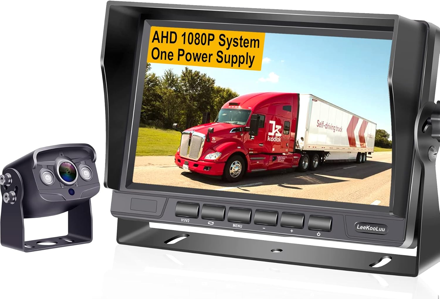 Backup Camera Kit 7 Inch LCD Monitor HD Reverse Camera System Waterproof IR Night Vision Pack of 2 V31095