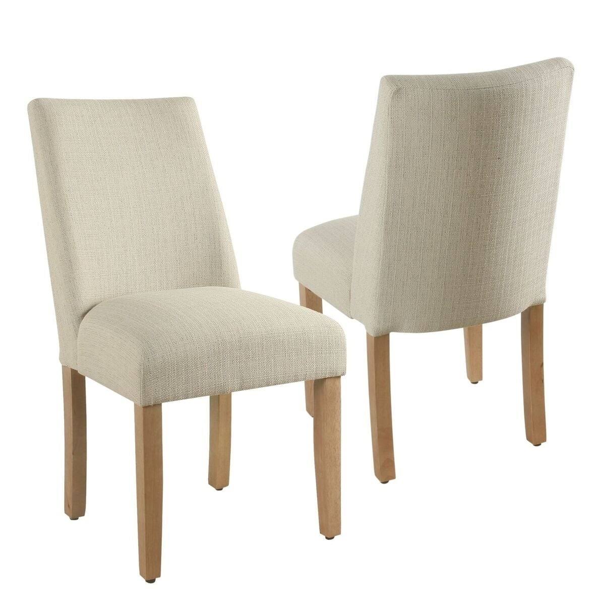 Beige Textured Linen Single Dining Chair L9658