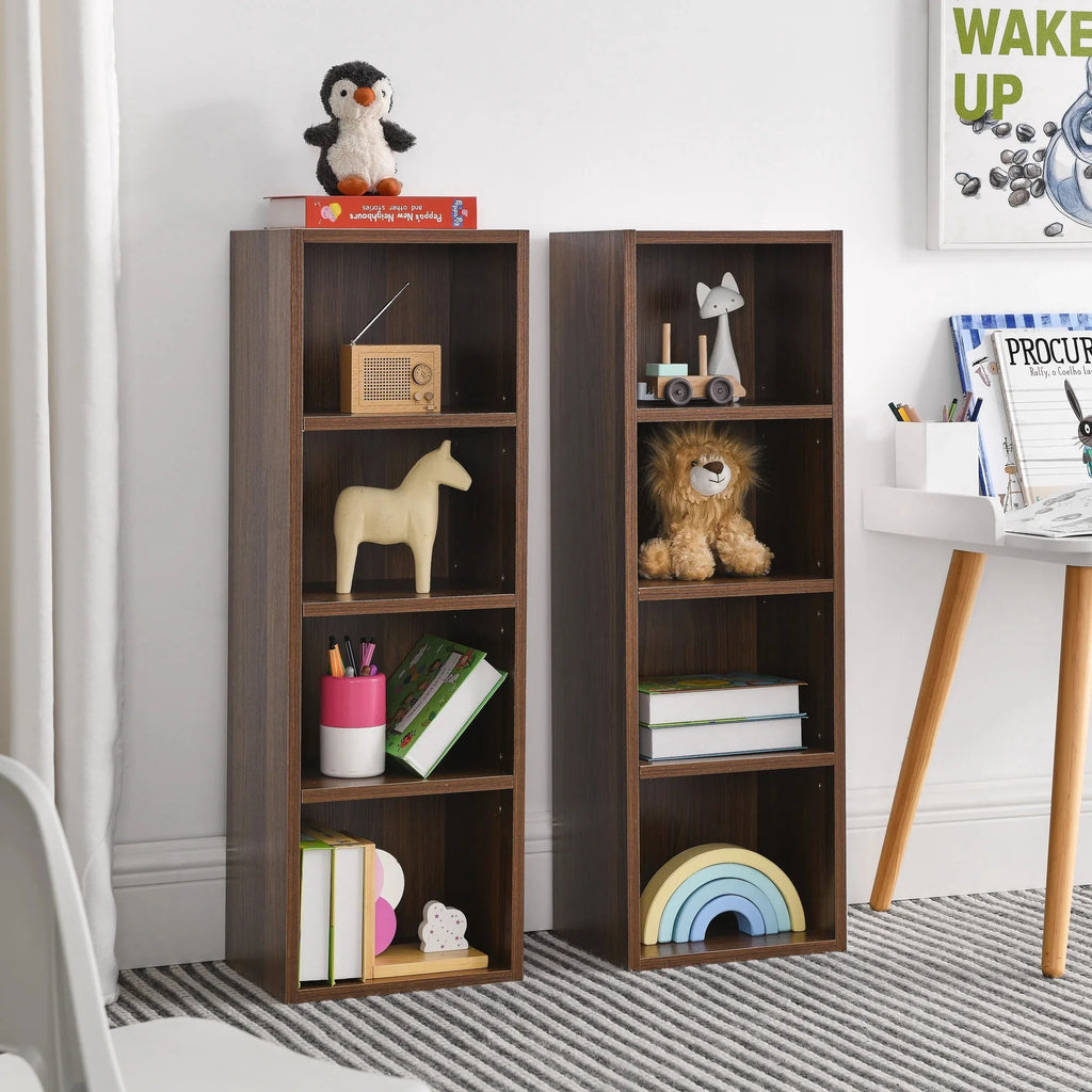 8-Tier Media Tower Rack Storage Cabinet with Adjustable Shelves N584603
