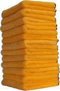 Professional Grade Premium Microfiber Towels, Gold (16 Inch x 16 Inch) (Pack of 12) C72733