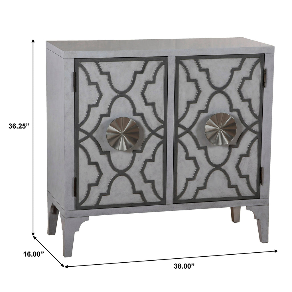 Two Door Accent Chest in Storm Grey P220