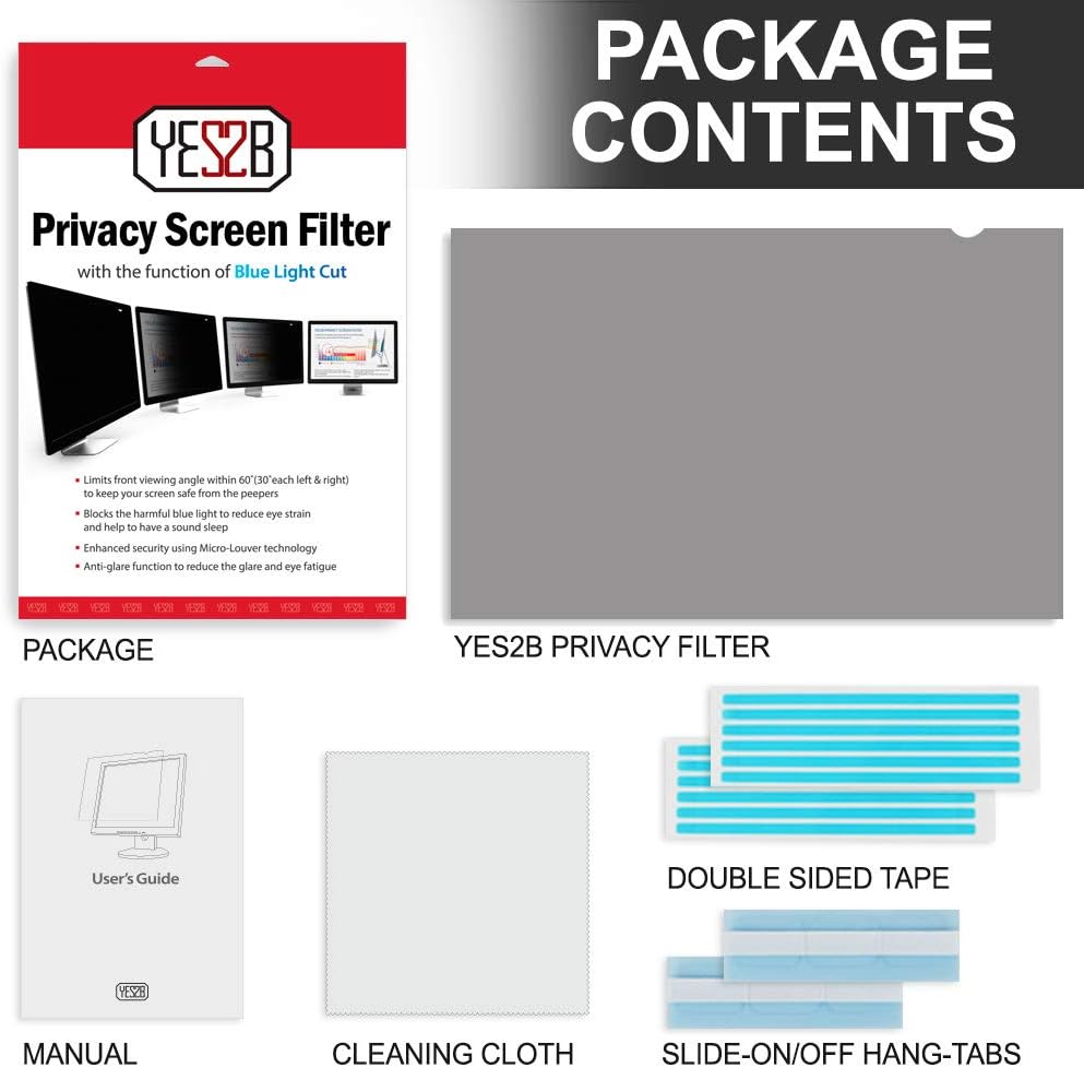 20 Inch Monitor Privacy Screen Filter for 16:10 Widescreen Display, Pack of 2 Q1191