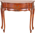 Carved One Drawer Wall Table, Brown Stain W813