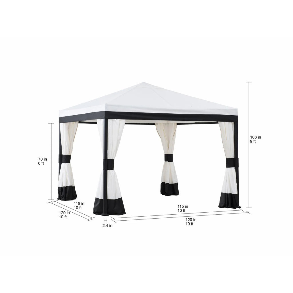 Black and White Steel Gazebo W260