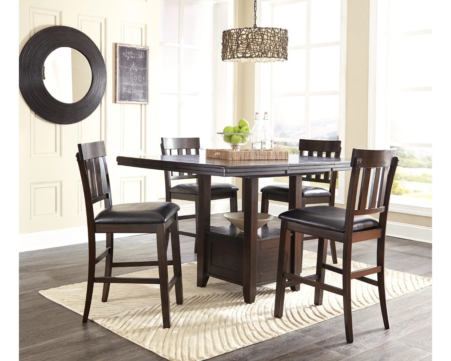 Counter Height Dining Extension Table Dark Brown F70281