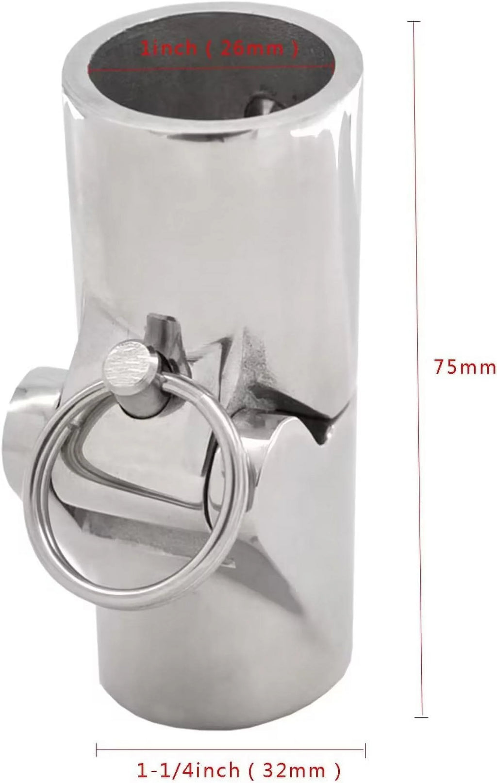 1" 316SS Marine Grade Boat Pipe Connector Handrail Fitting Folding Swivel Coupling Tube Joint H285879