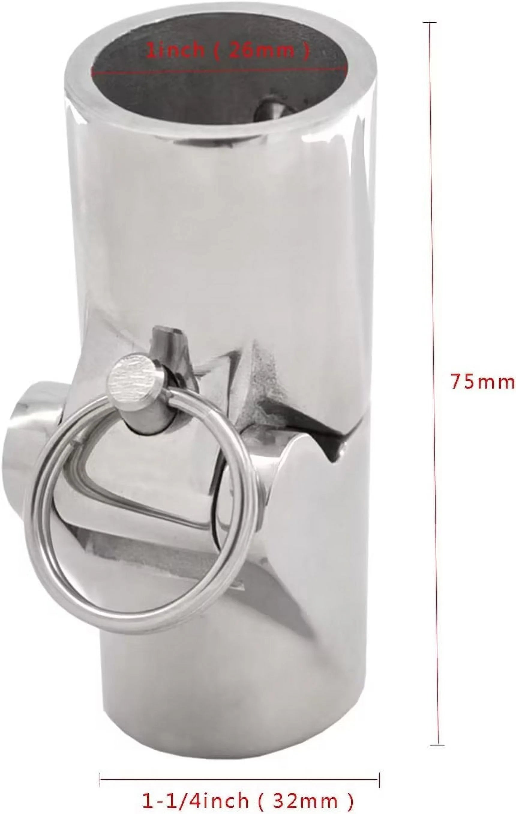 1" 316SS Marine Grade Boat Pipe Connector Handrail Fitting Folding Swivel Coupling Tube Joint H285879