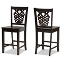 Dark Brown Wood 2-Piece Counter Stool Set X14824