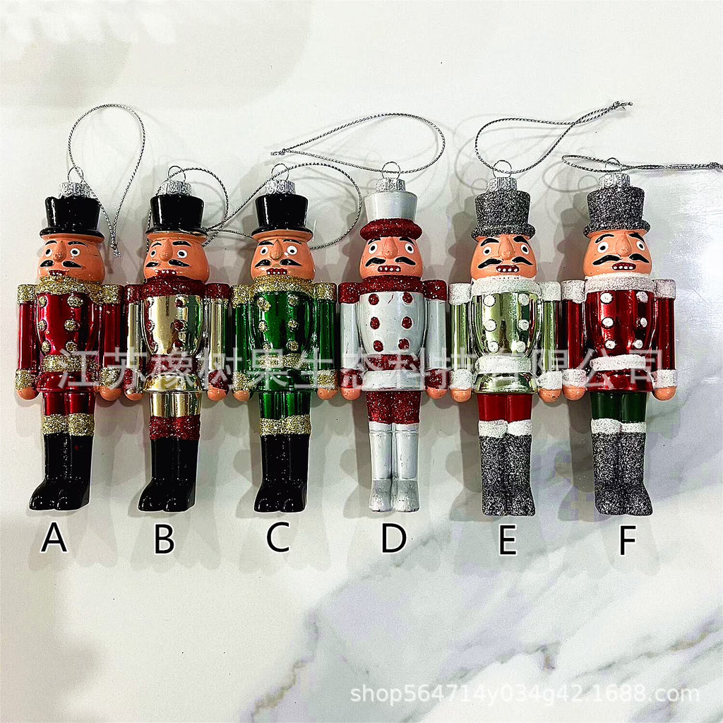 6Pcs Plastic Nutcracker Soldier Hanging Decoration R5142