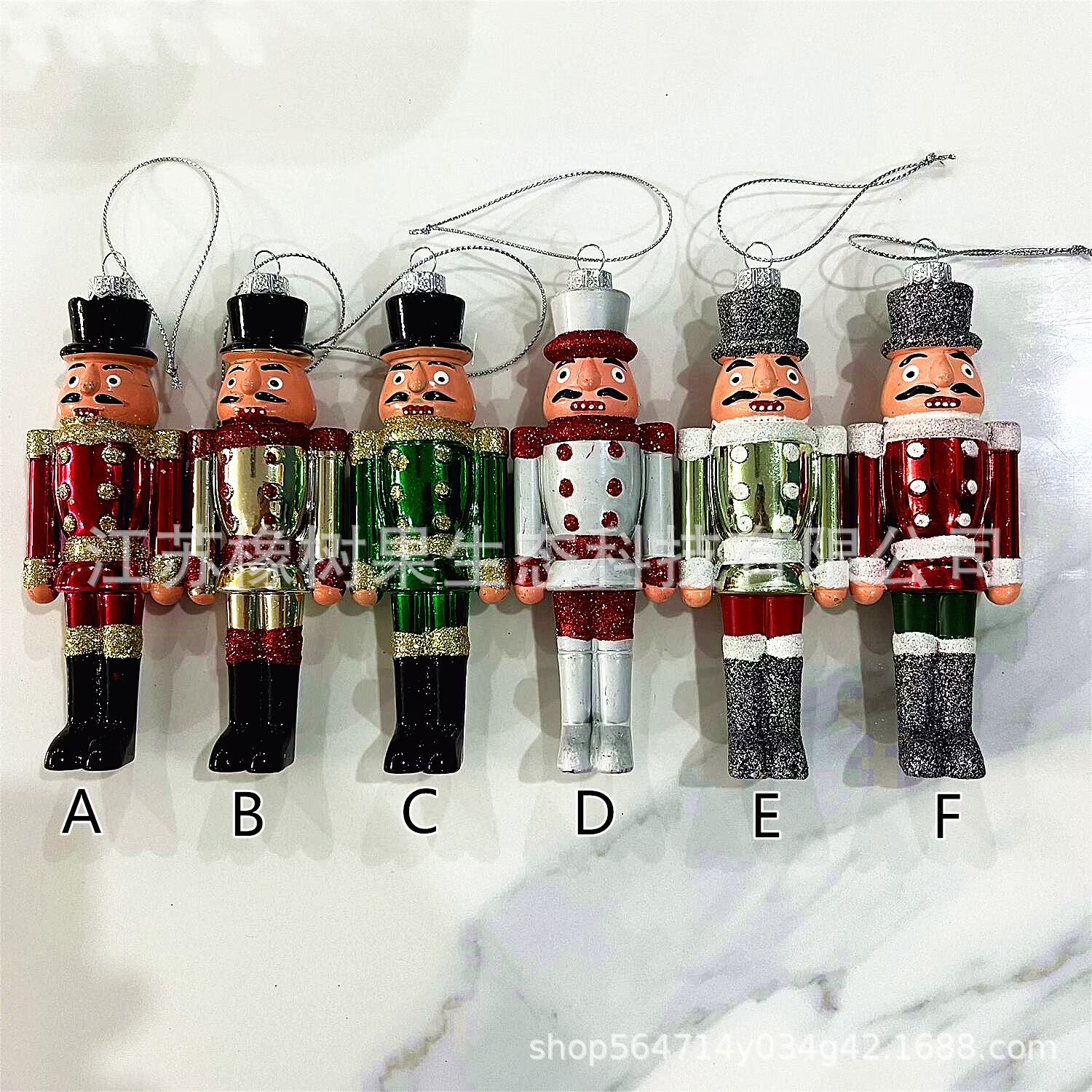 6Pcs Plastic Nutcracker Soldier Hanging Decoration R5142