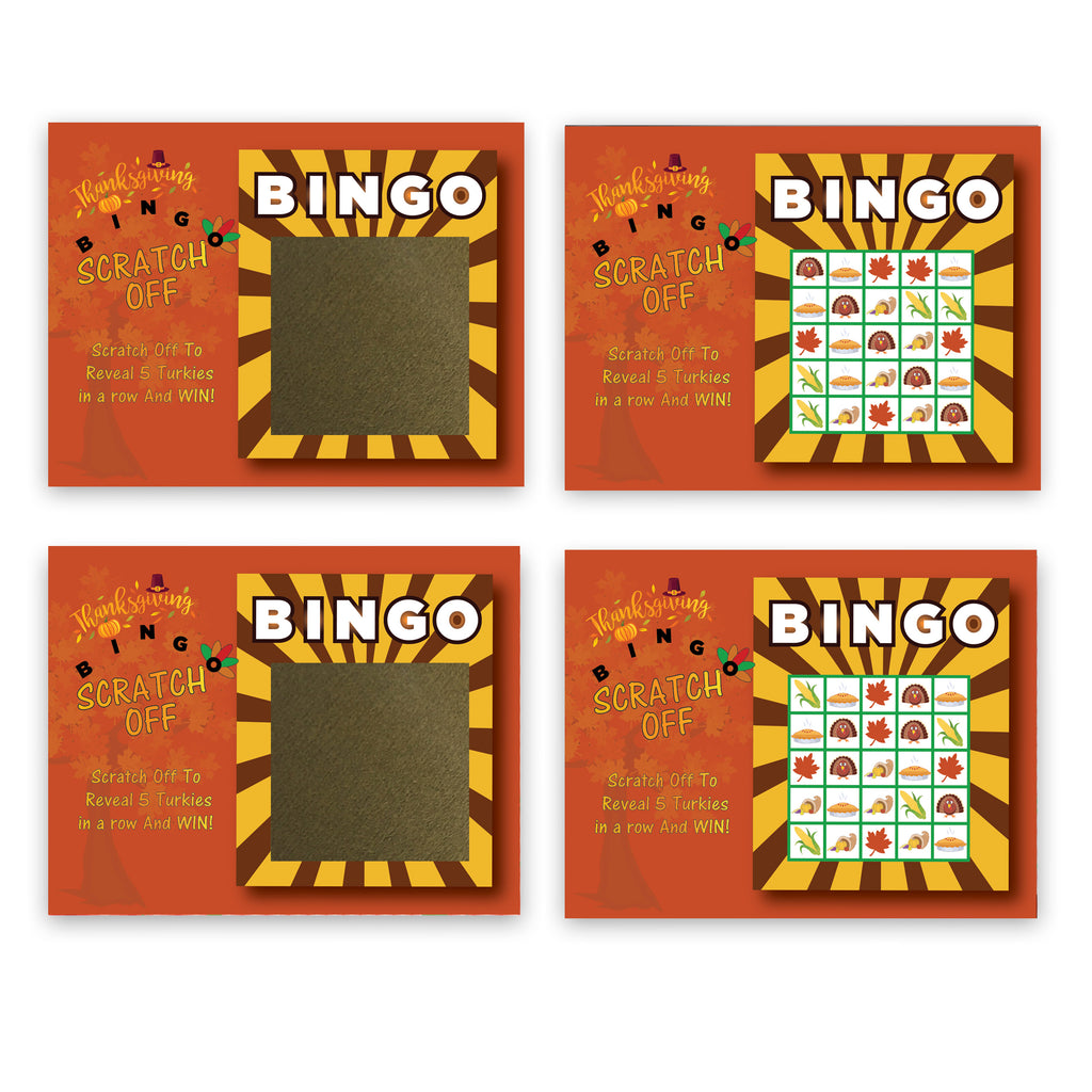 26 Pk Thanksgiving Turkey Bingo Scratch Off Game P260304