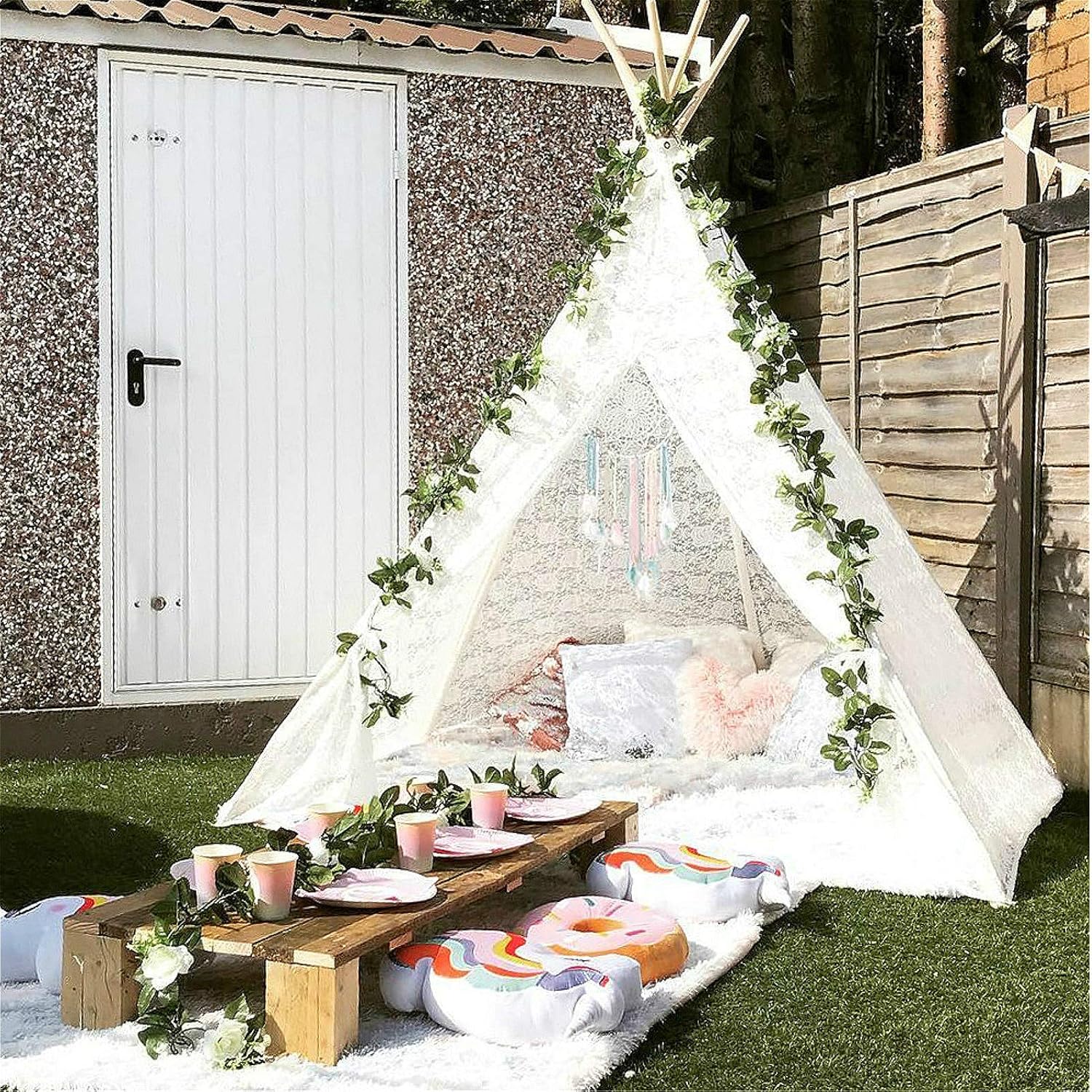 Boho Sheer Lace Tipi Canopy Tent Y30533