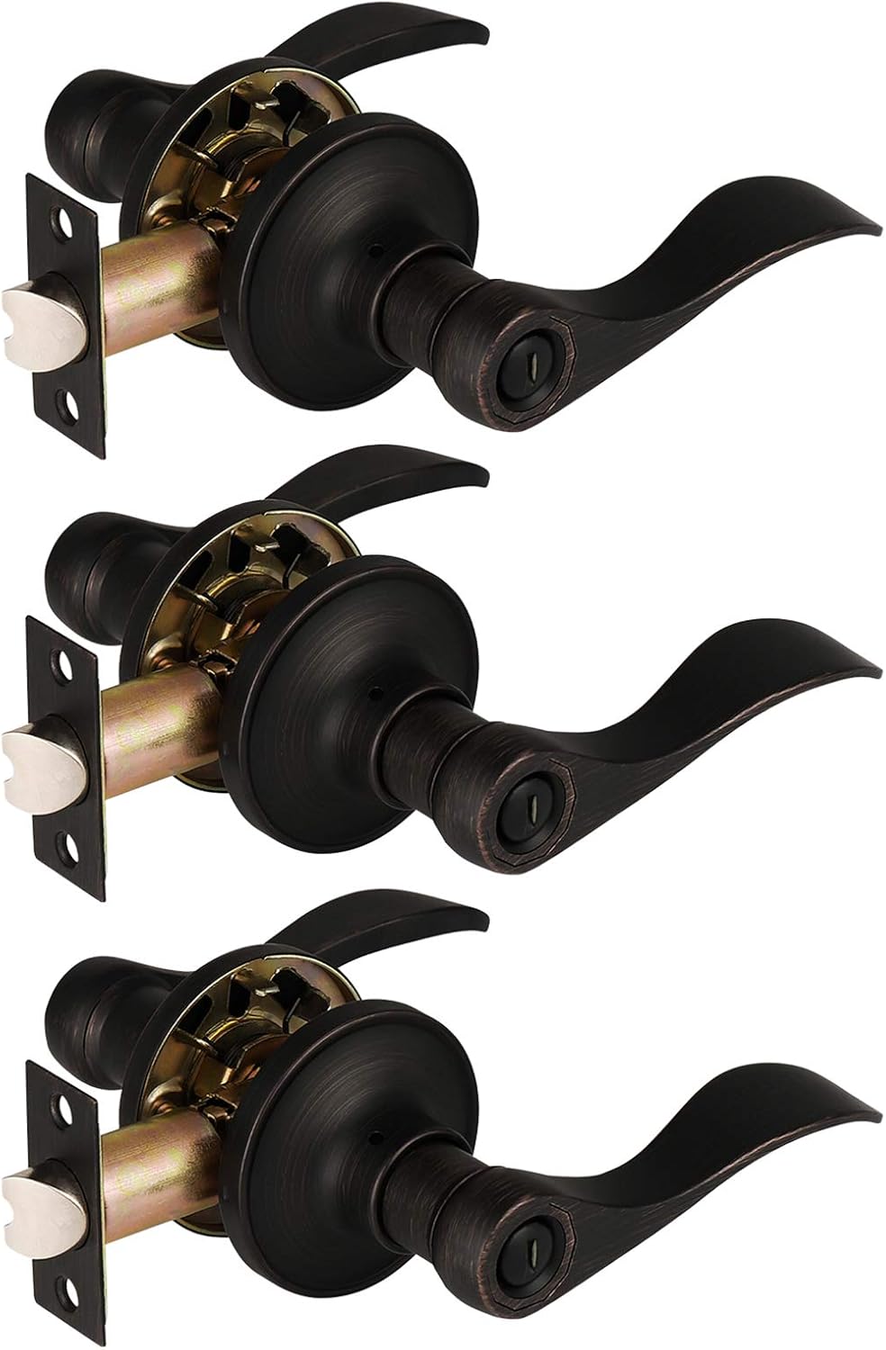 10 Pack Privacy Door Lever Locking Door Handle Set D63038