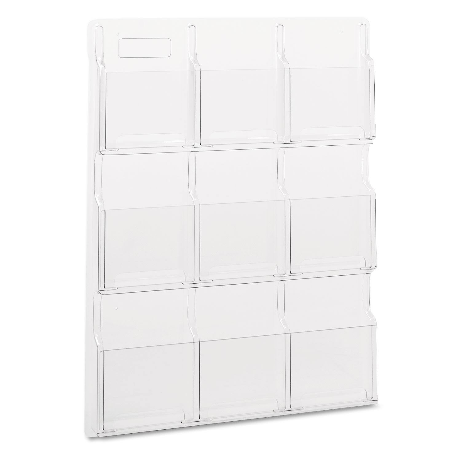 Clear 9 Compartment Wall Mount Literature Holder P22209