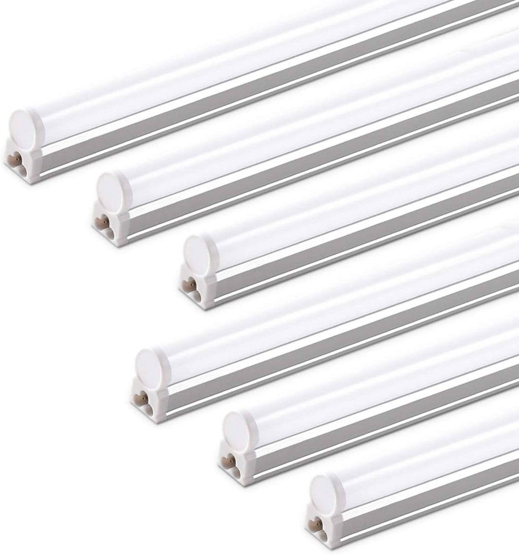 LED T5 Integrated Single Fixture, 4FT, 2200lm, 6500K, 20W, Utility Shop Light J8590