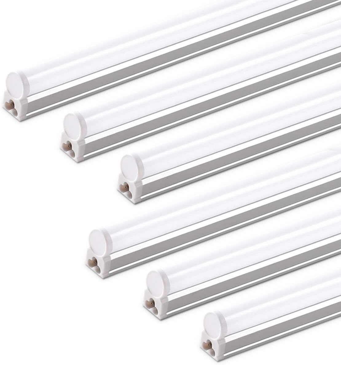 LED T5 Integrated Single Fixture, 4FT, 2200lm, 6500K, 20W, Utility Shop Light J8590