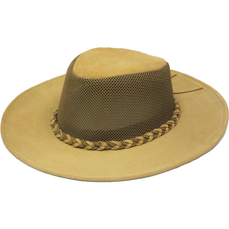 Tan Medium Cowhide Leather Safari Hat F40073