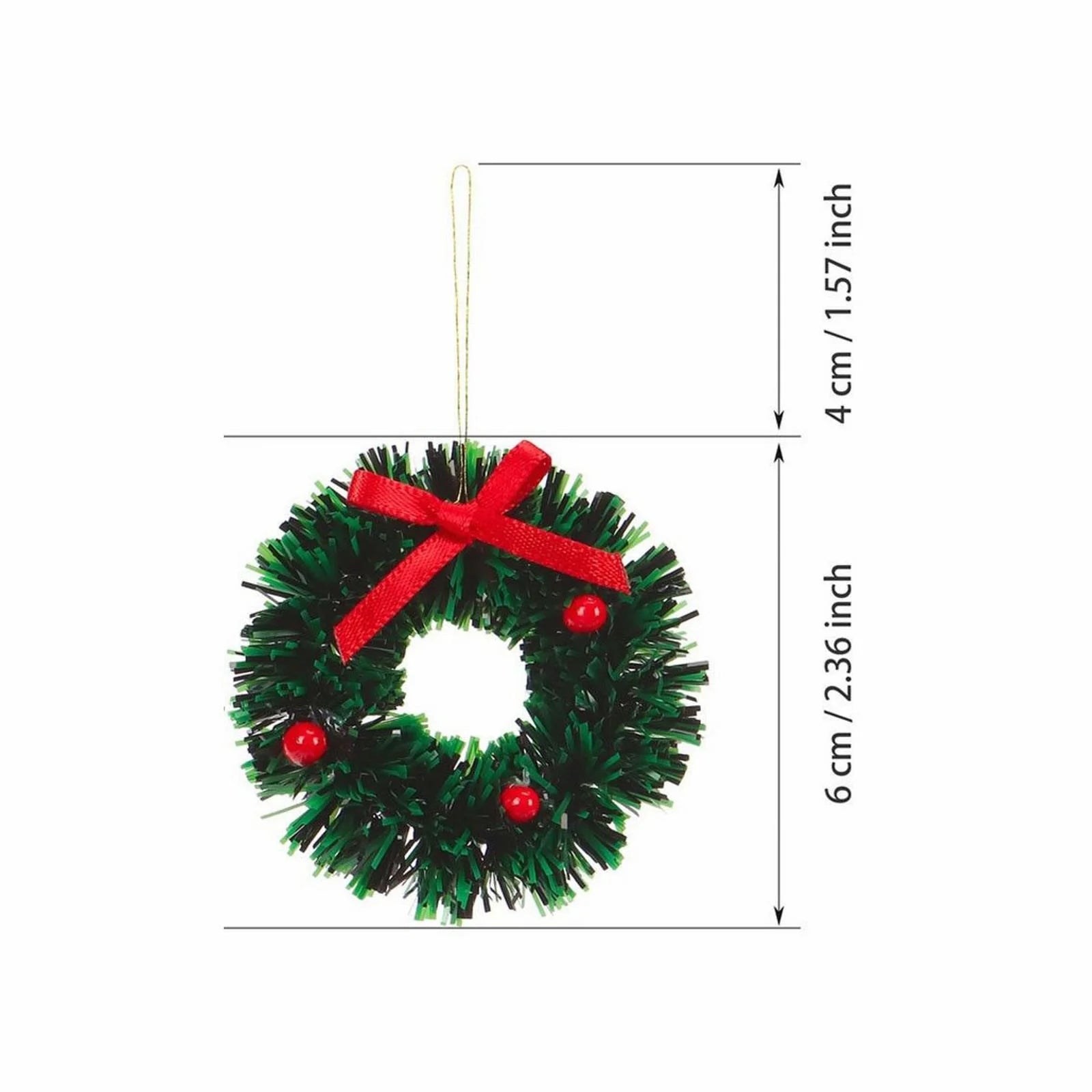 10pcs Mini Wreaths Green Dollhouse Decorations G565607