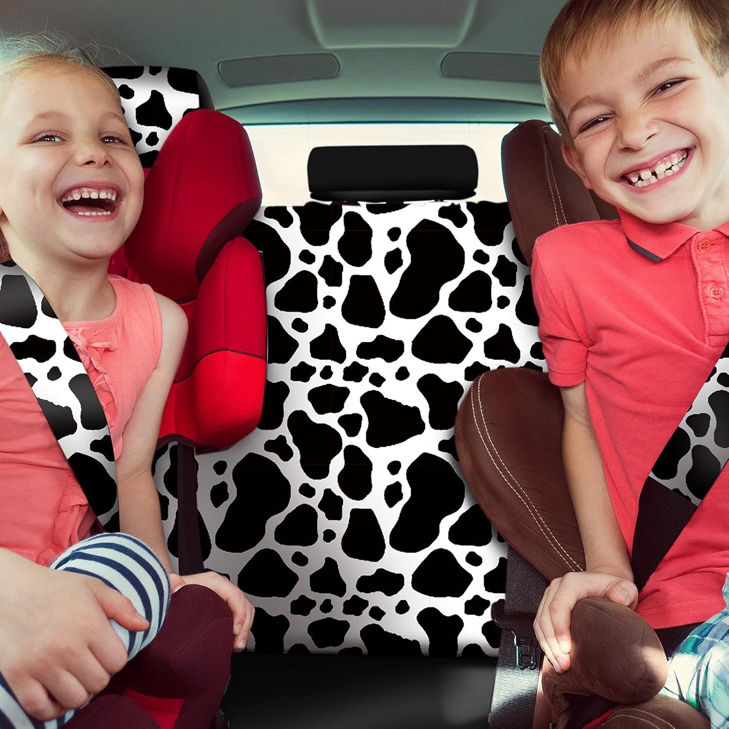 19 Pieces Cow Print Car Accessories Set Y830