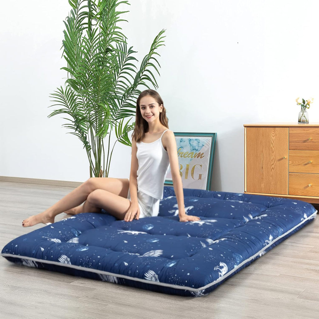 Black Geometric Pattern Japanese Floor Mattress J9726
