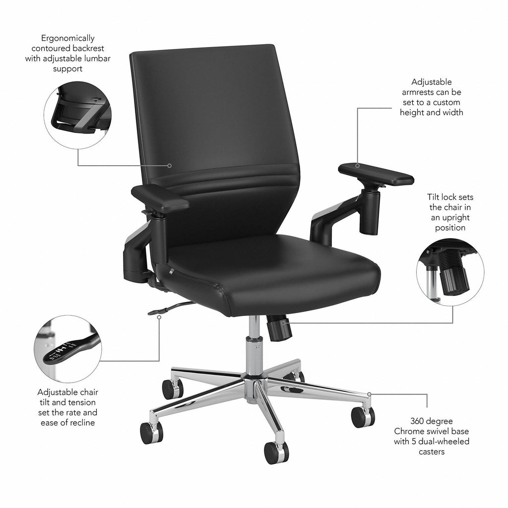 Washed Gray Leather Office Chair Y759758