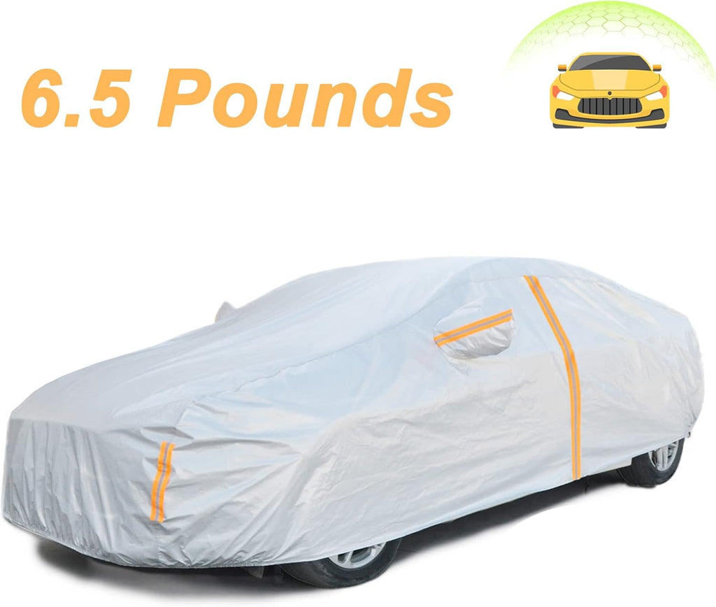 6 Layers Waterproof Outdoor Full Cover Car Cover with Zipper Cotton O756