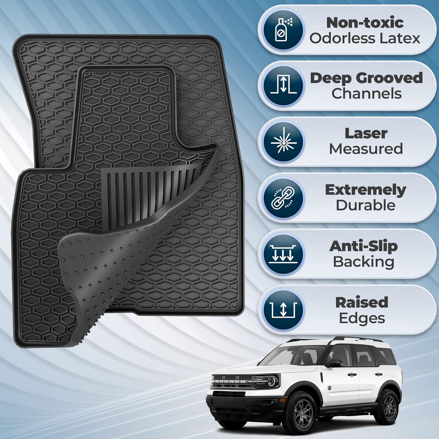 All Weather Floor Mat Set for Ford Bronco 2021+ O505