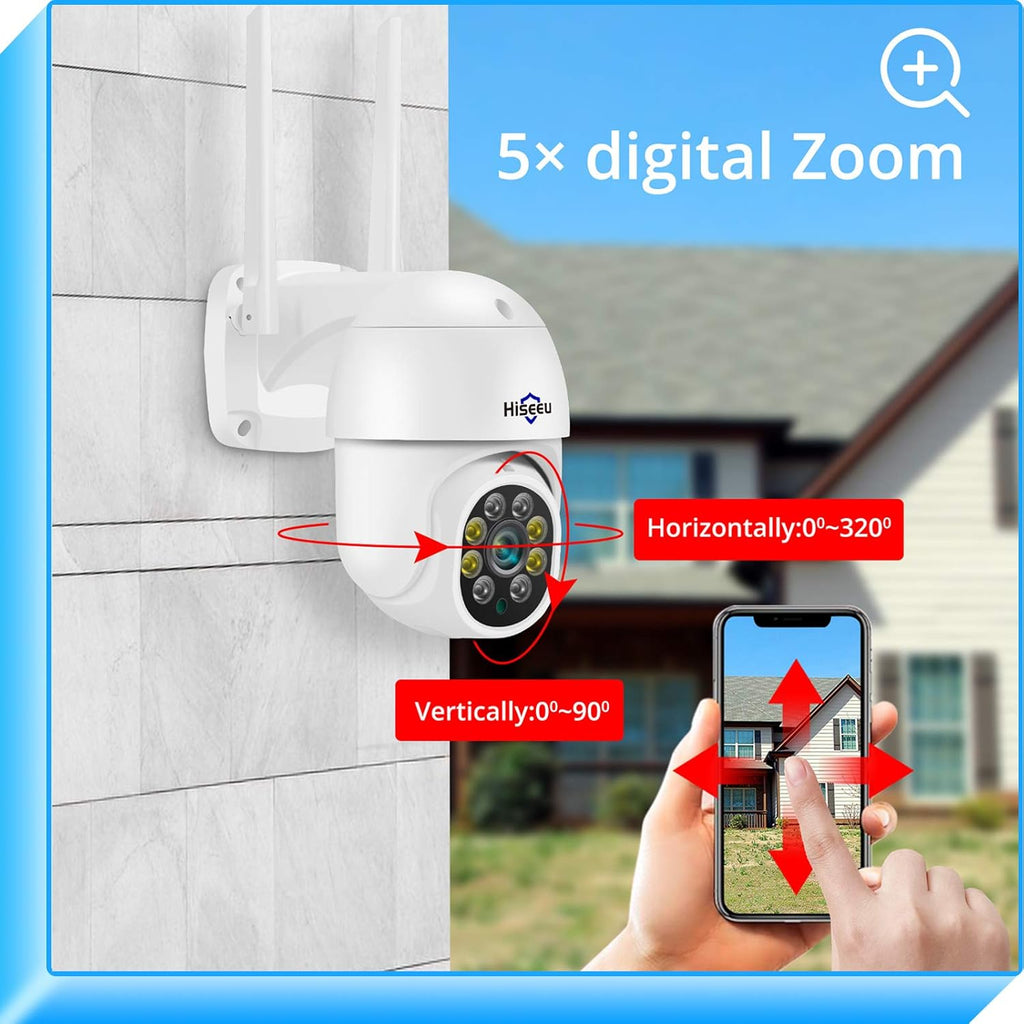 2.4G WiFi 3 Megapixels Pan/Tilt/Zoom Wireless Security Camera with Floodlights I38559