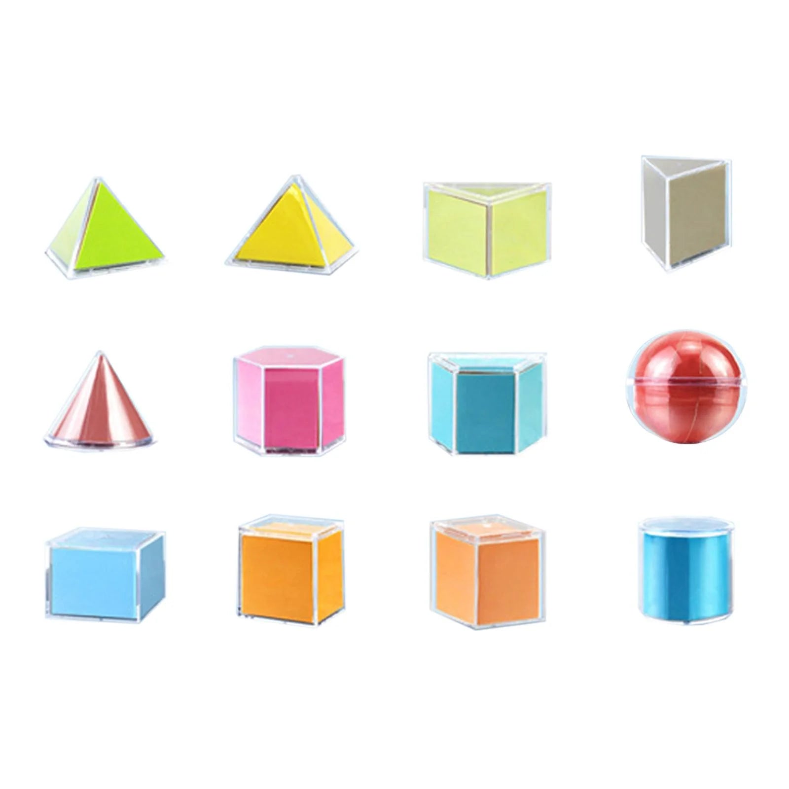12 Pieces 3D Geometric Shapes Blocks Educational Toy W360