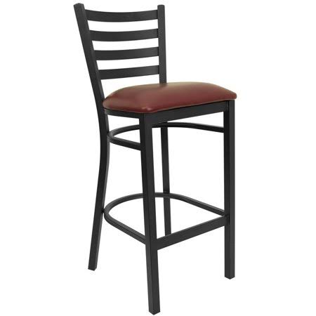 Black and Burgundy Cushioned Bar Stool I726