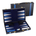 Black & Blue Leather Folding Backgammon Board Game Set M4350