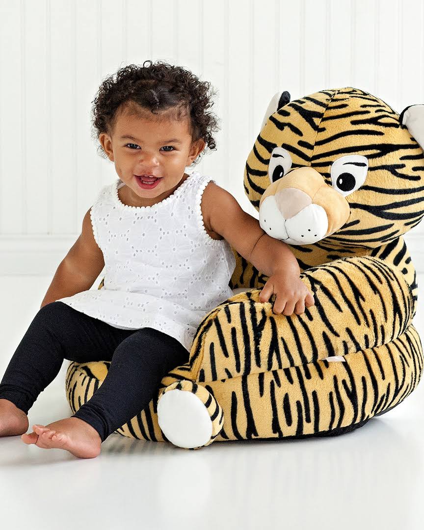 Orange Plush Tiger Character Chair R383094