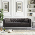Grey Velvet Sofa with 2 Pillows C494787
