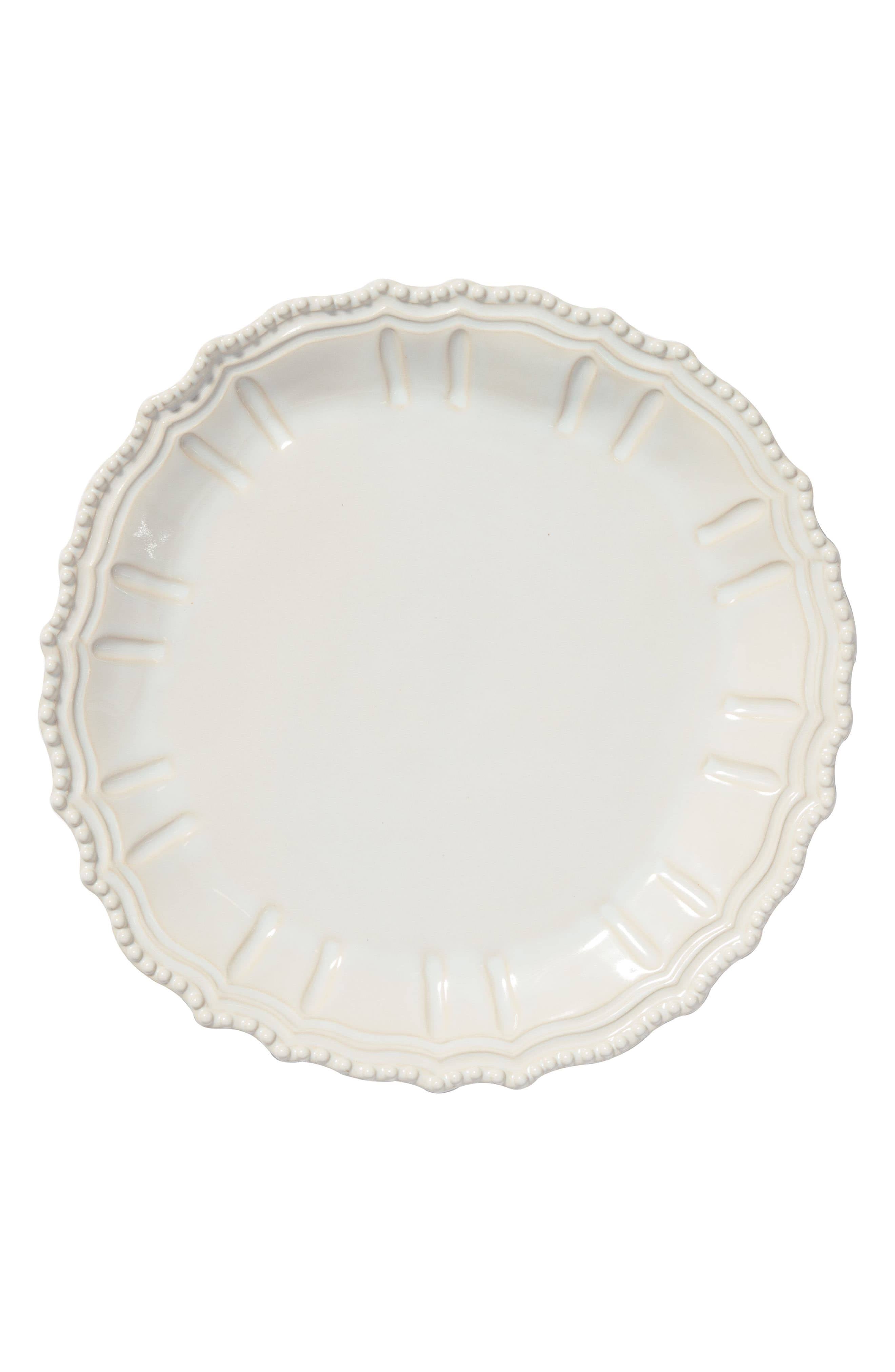 White Baroque Round Platter E8516