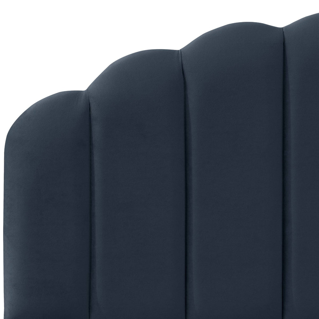 Navy Velvet Twin Bed V273200