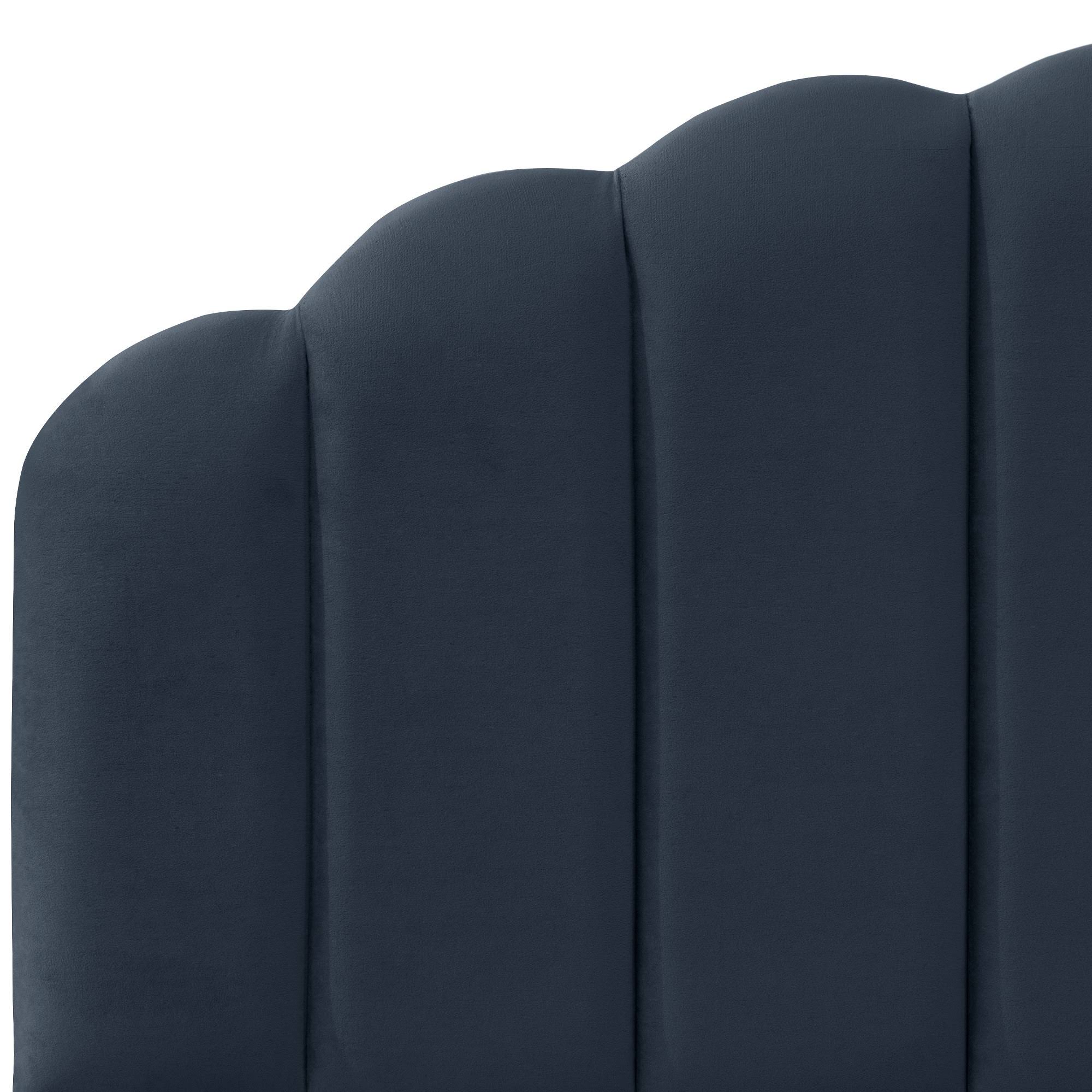 Navy Velvet Twin Bed V273200