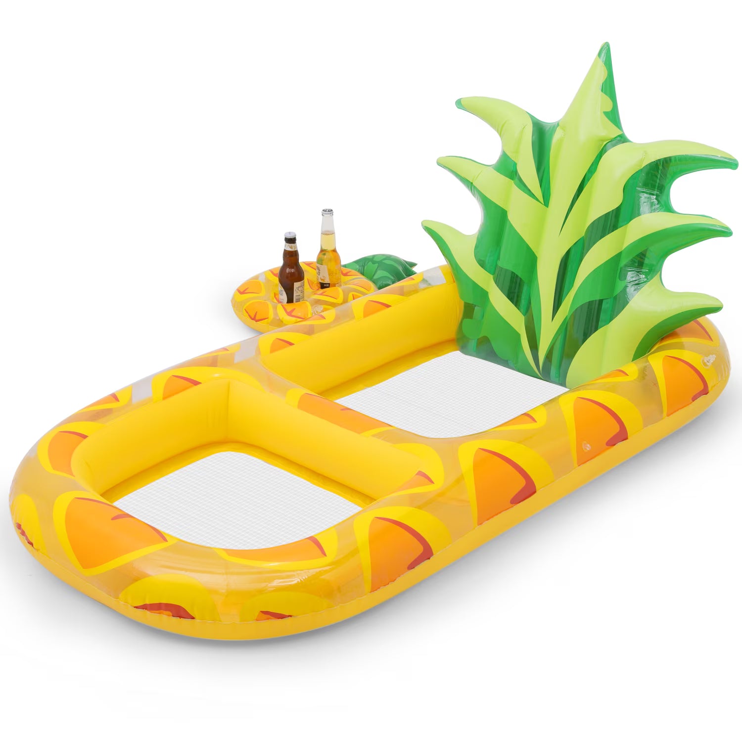 3-in-1 Pineapple Inflatable Pool Floats with Drink Holder, Yellow R104