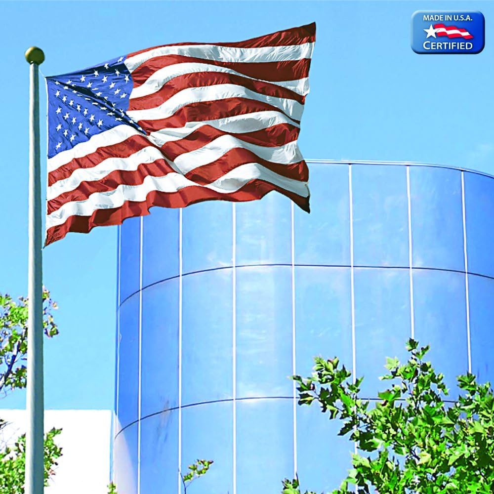 5x8 ft American Flag with Sewn Stripes, Embroidered Stars and Brass Grommets K8291