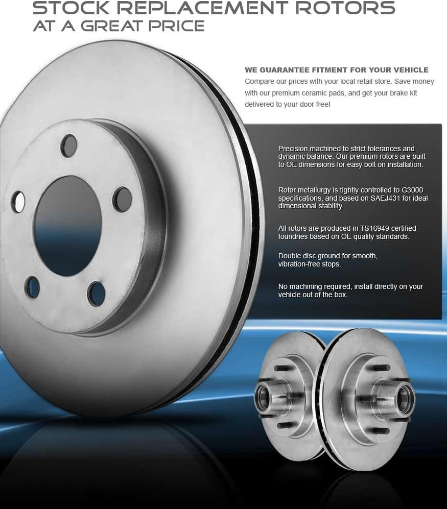 5 Lug Brake Disc Rotors and Metallic Brake Pads P144467