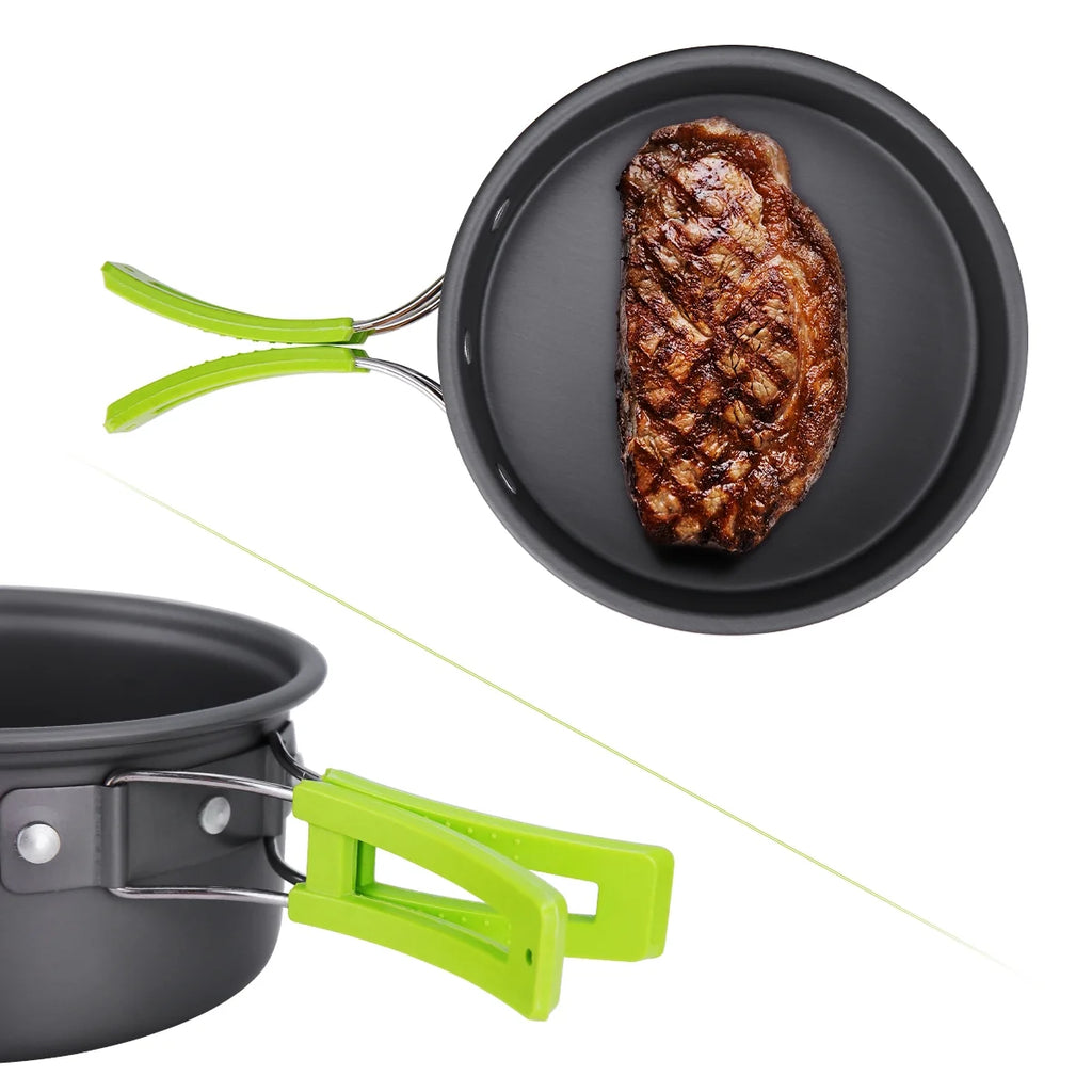 15 Pcs Non Stick Camping Cookware Set Q273