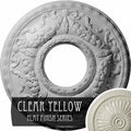 22 1/8x22OD x 7 1/4x22ID x 1 3/4x22P Hand-Painted Clear Yellow Ceiling Medallion S71257