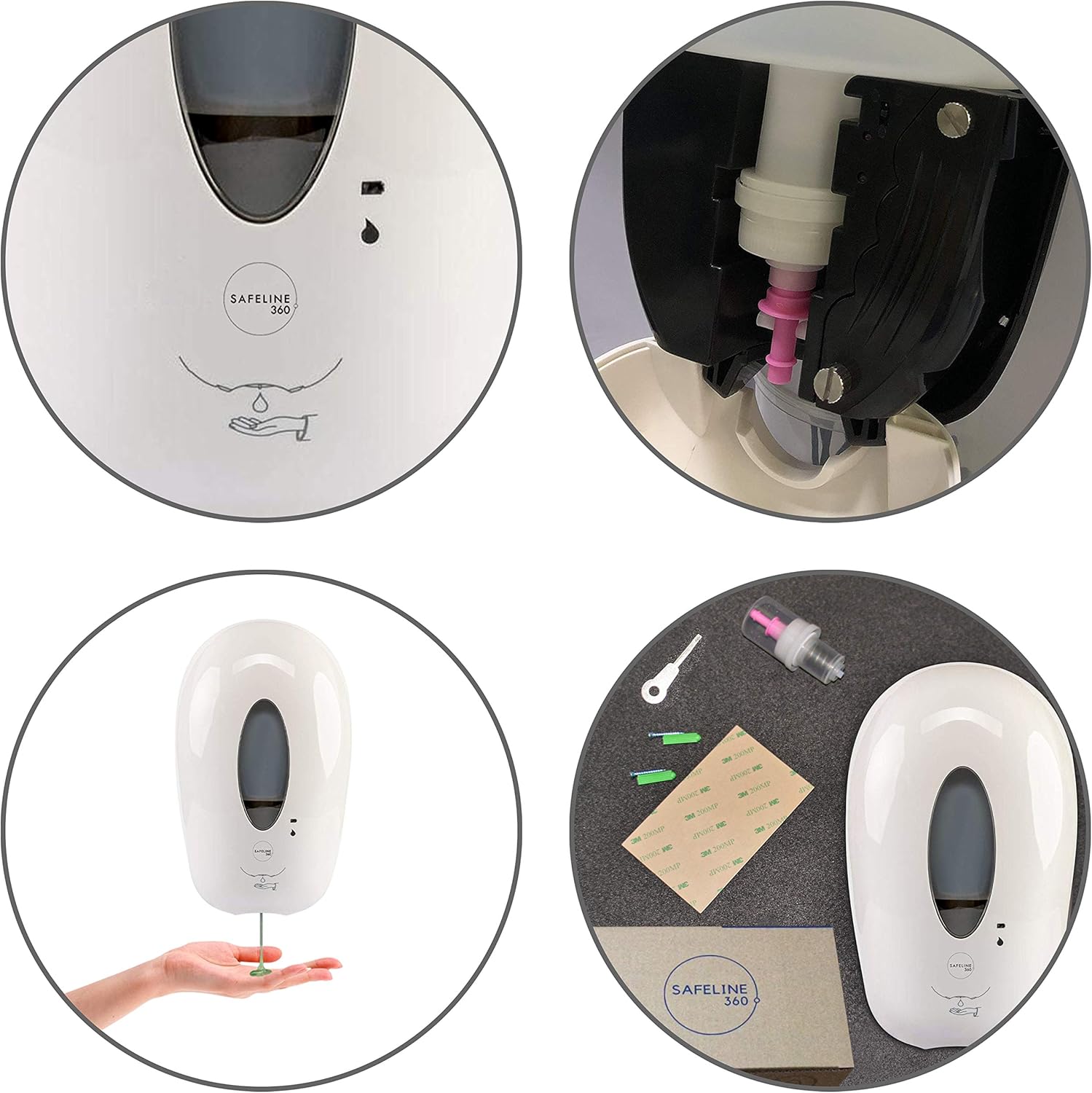 Touchless Commercial Hand Sanitizer Dispenser, 1000ml, White, Pack of 2 X676