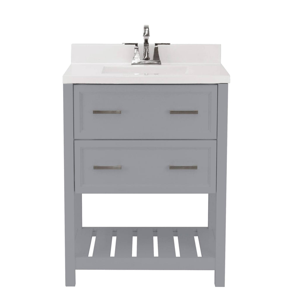 White Bath Vanity with Cultured Marble Top N472