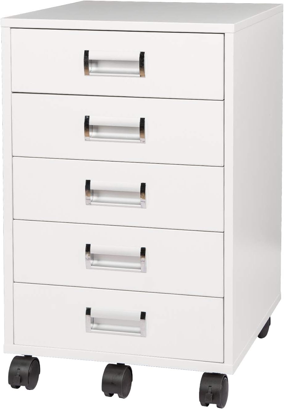 5 Drawer Mobile Cabinet with Built-in Handle (Black) D3185